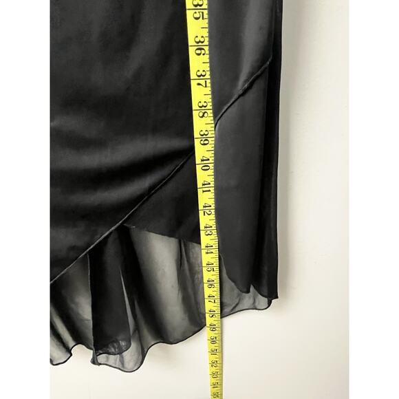 Vintage Ruby Max Empire Midi Dress Large Black Mesh Tulip Hem Whimsigoth 90s Y2K - Picture 9 of 13